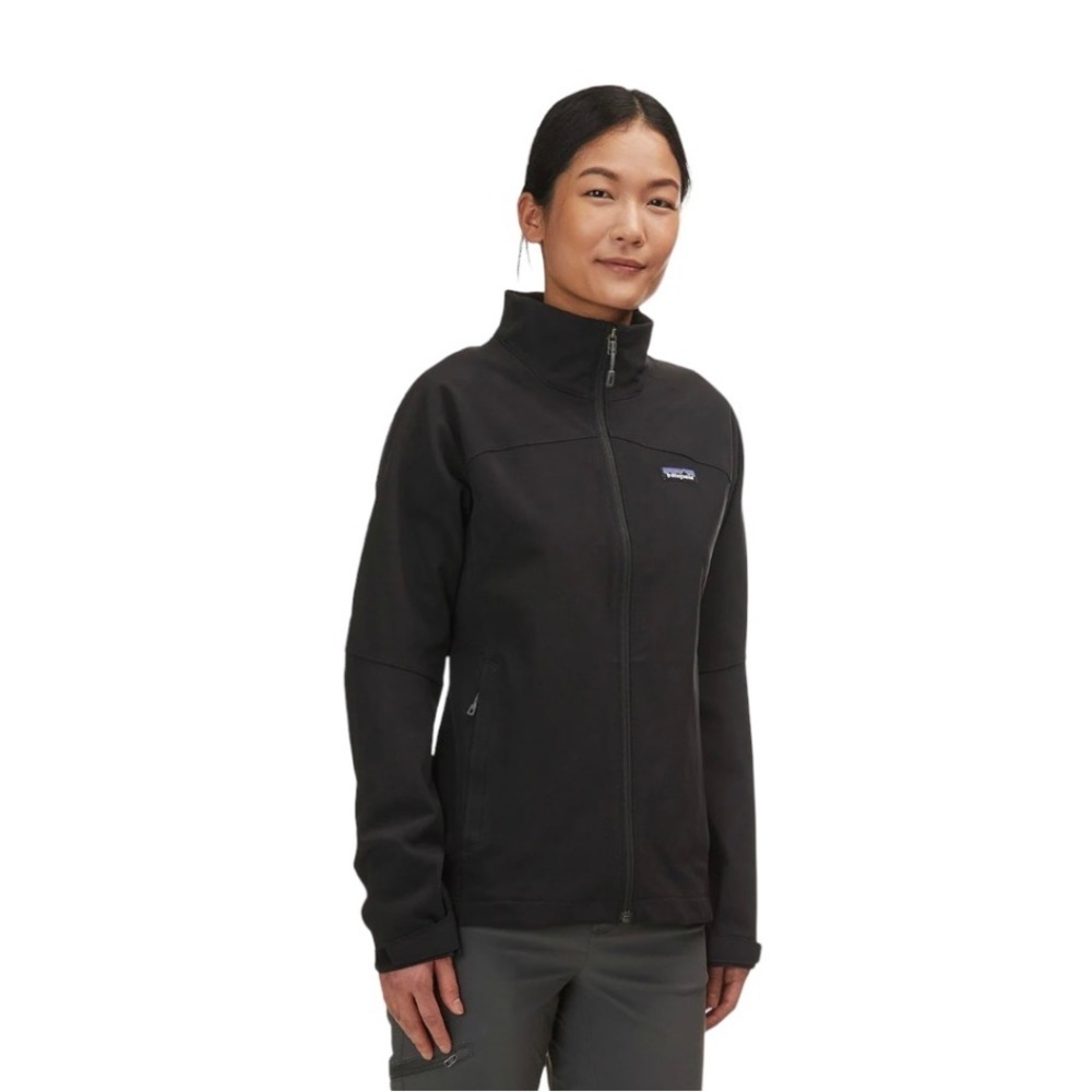 Patagonia Adze Hybrid Jacket Women’s Small‎ Black Softshell Stretch Weatherproof